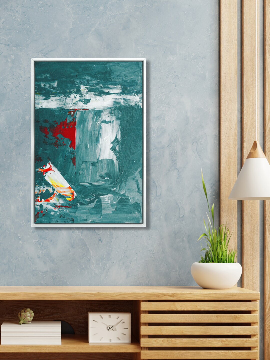 

999Store Green & White Abstract Wall Art