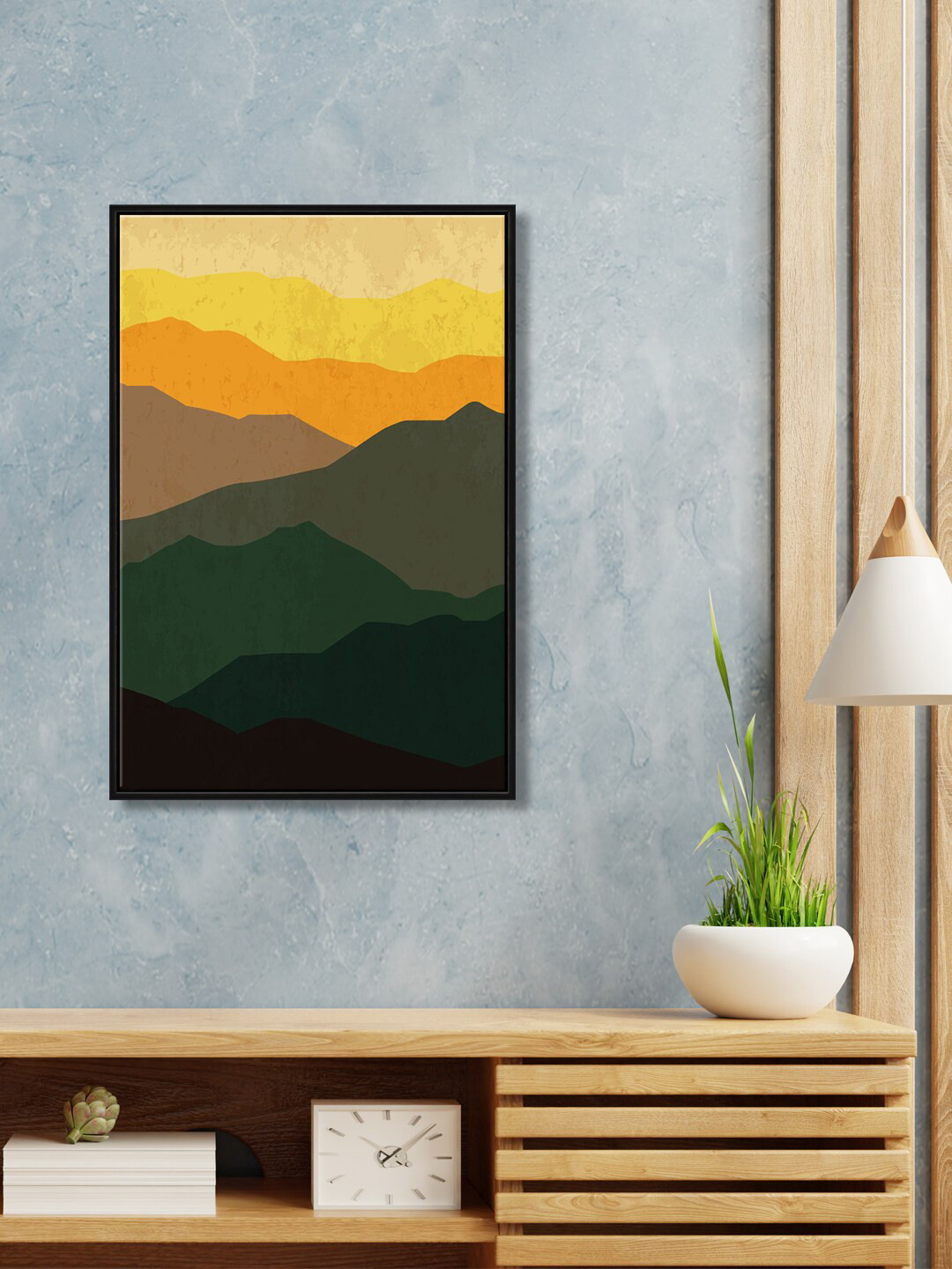 

999Store Green Mountain Painting Canvas Wall Art, Multi
