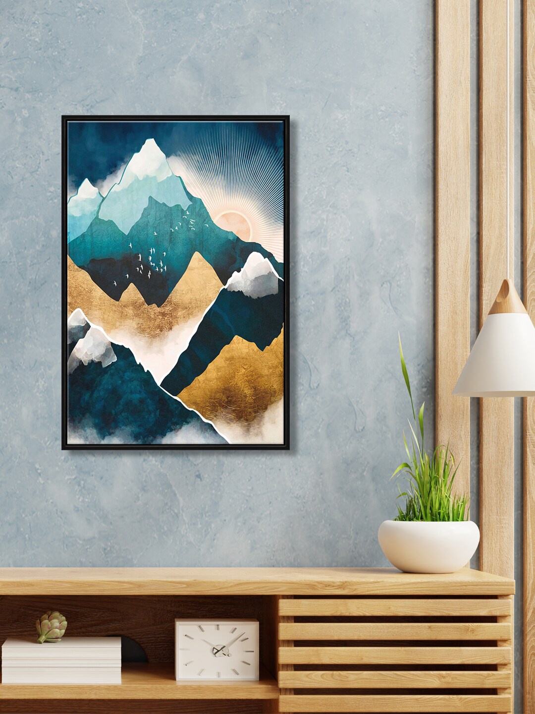 

999Store Blue Daybreak Mountain Painting Wall Art