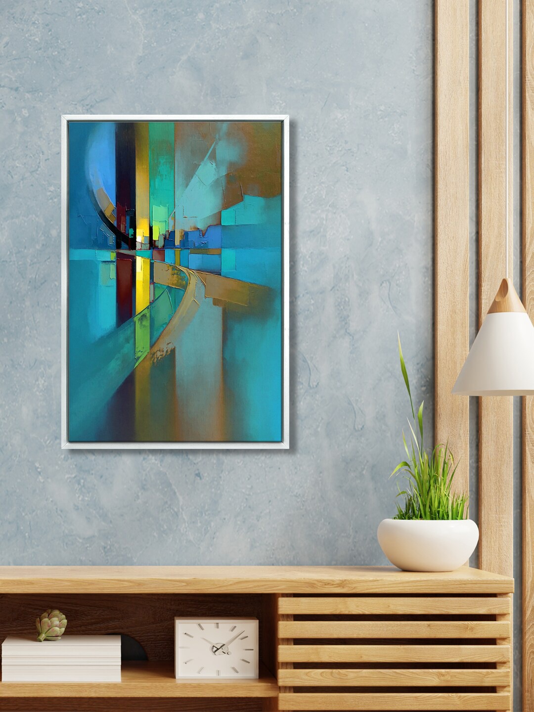 

999Store Blue & Brown Abstract Wall Art