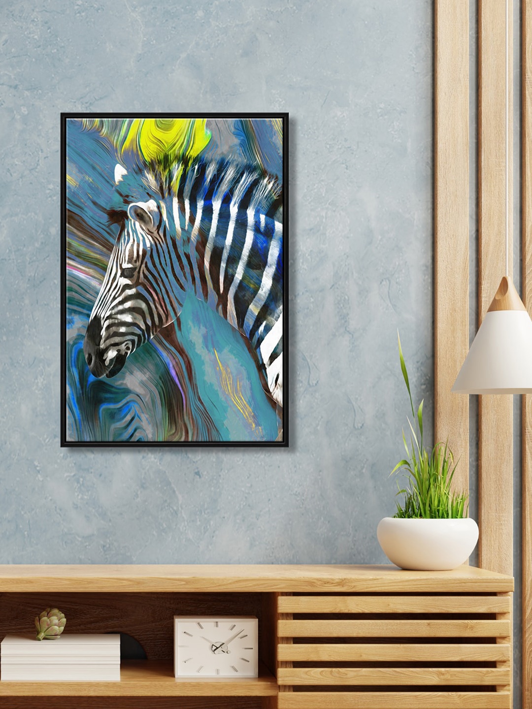 

999Store Blue Zebra Canvas Wall Art