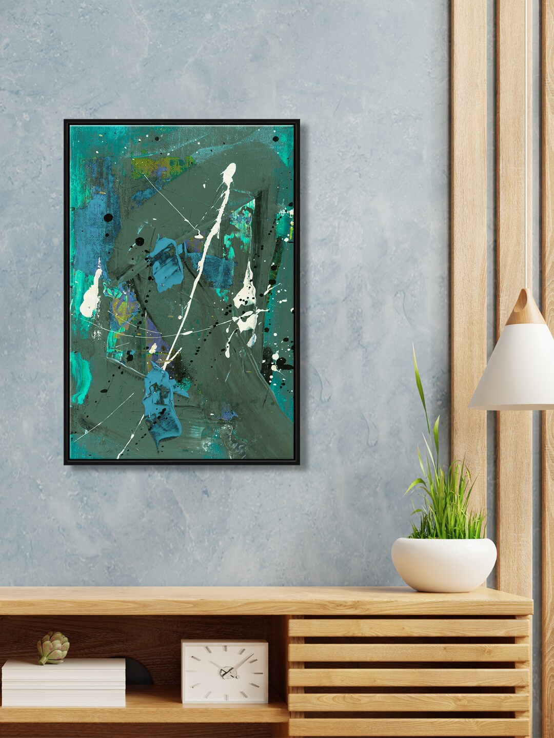 

999Store Blue & Green Abstract Wall Art