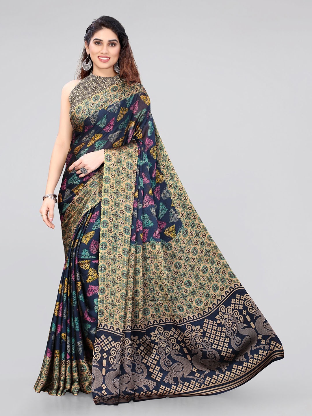 

MIRCHI FASHION Women Blue Sarees