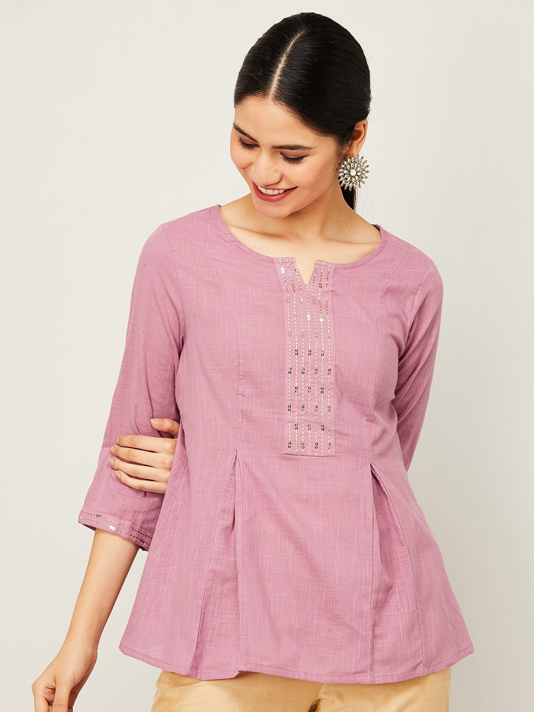 

Melange by Lifestyle Purple & Silver-Toned Tunic