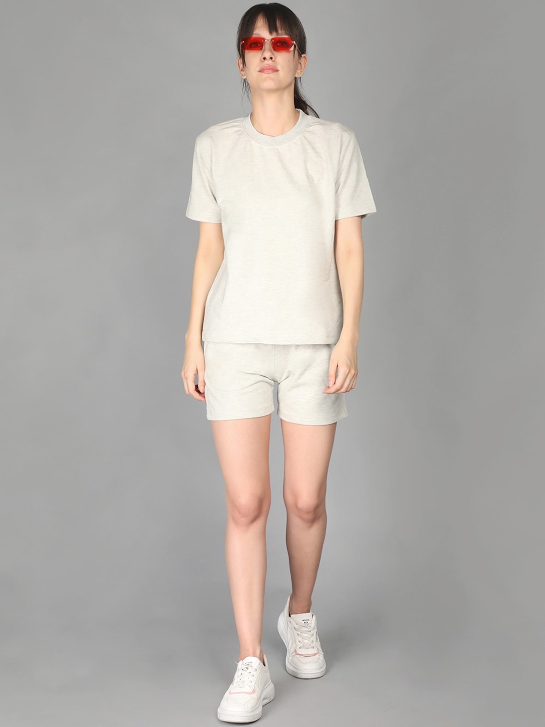 

Chkokko Women Off White Solid Co-Ords