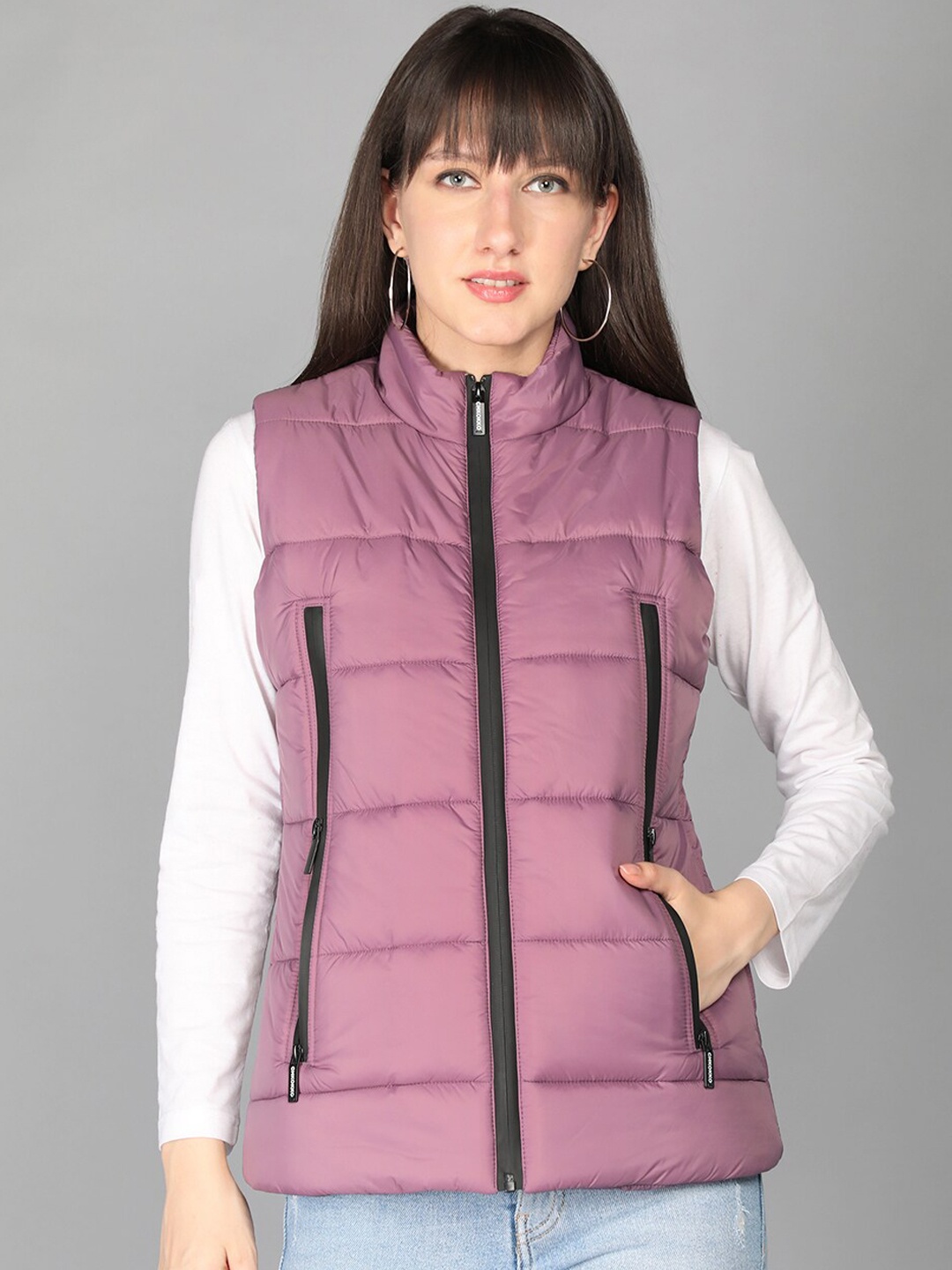 

CHKOKKO Women Purple rose tan Lightweight Outdoor Padded Jacket
