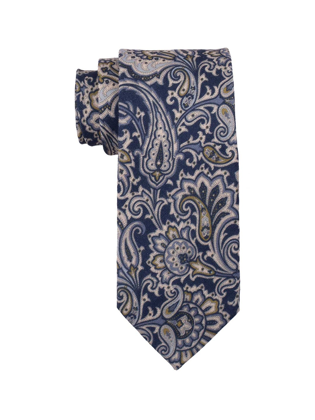 

The Tie Hub Men Blue & Brown Printed Broad Tie