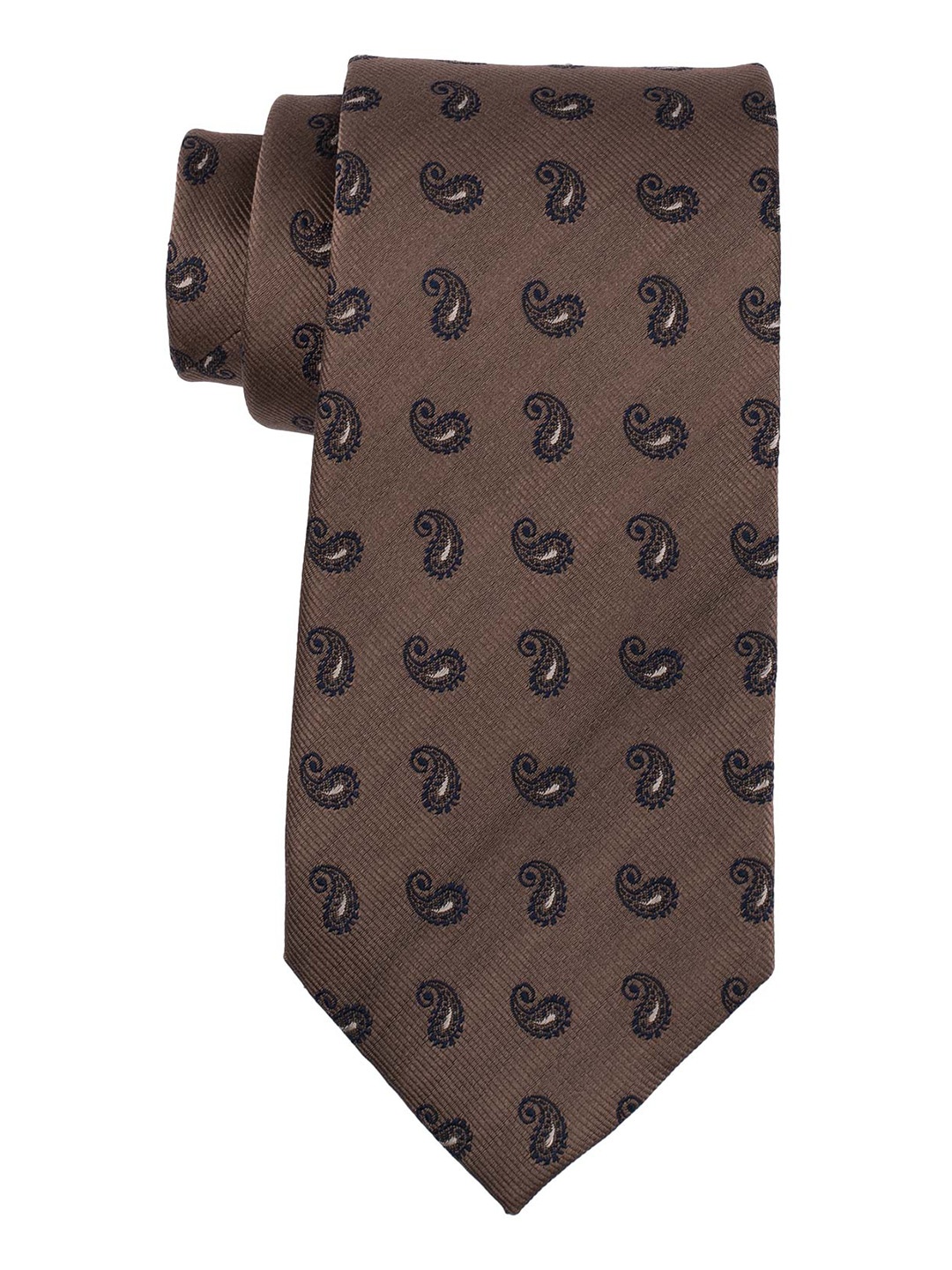 

The Tie Hub Men Brown & Navy Blue Printed Broad Tie