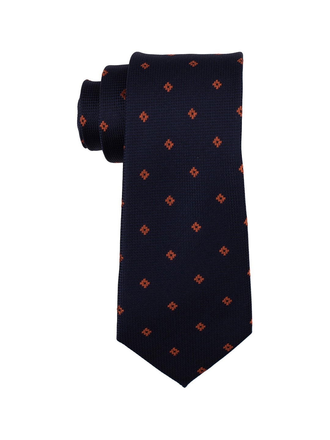 

The Tie Hub Men Navy Blue & Red Printed Broad Tie