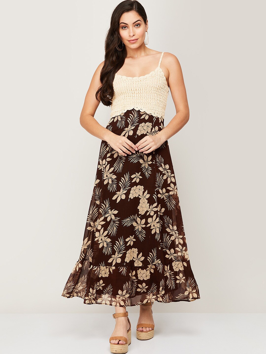 

CODE by Lifestyle Brown Floral Maxi Dress