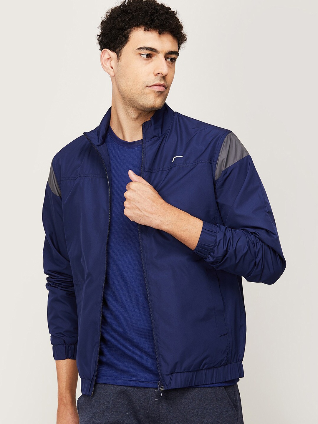 

Fame Forever by Lifestyle Men Navy Blue depths Colourblocked Sporty Jacket