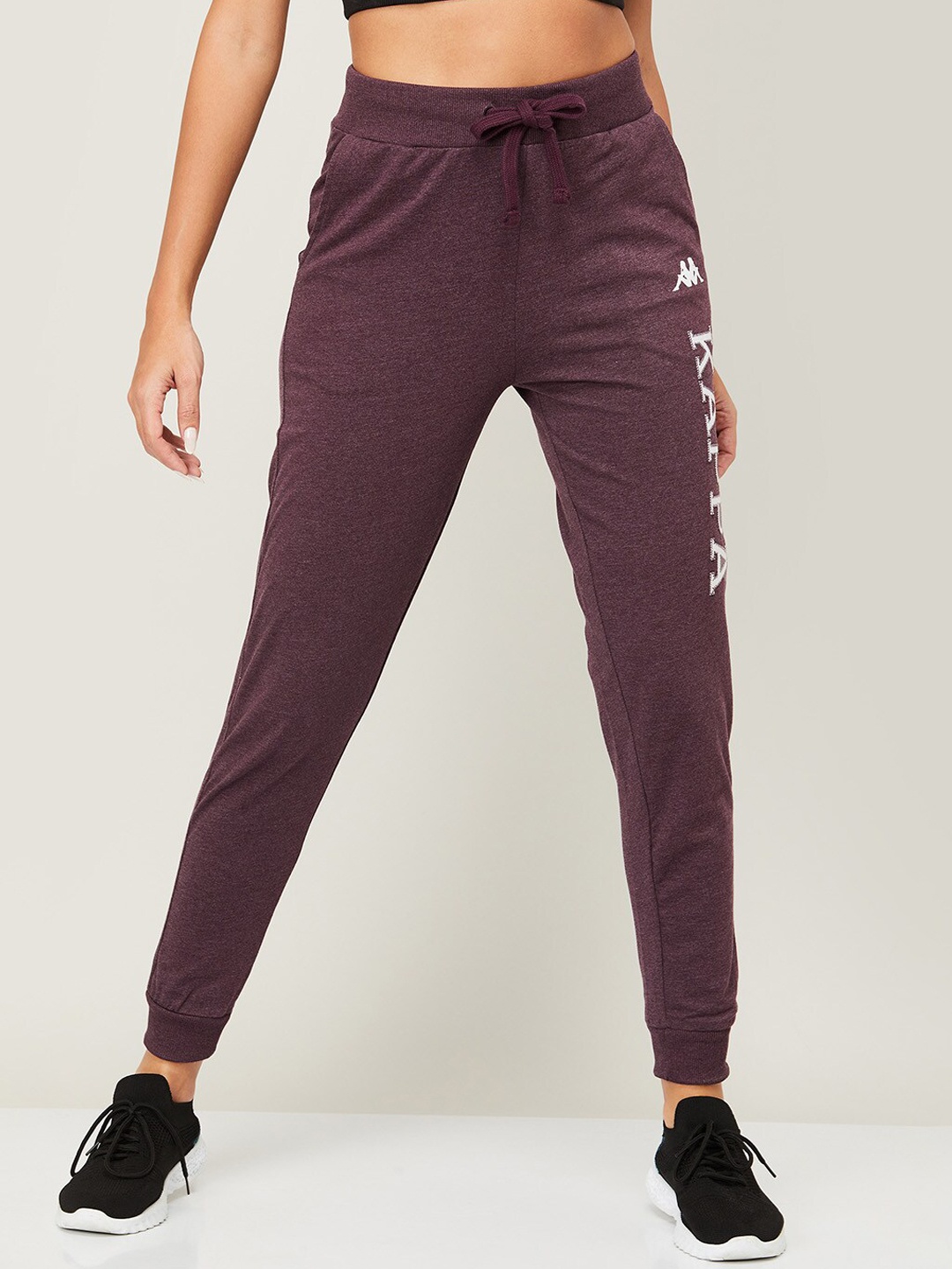 

Kappa Women Red Solid Cotton Joggers
