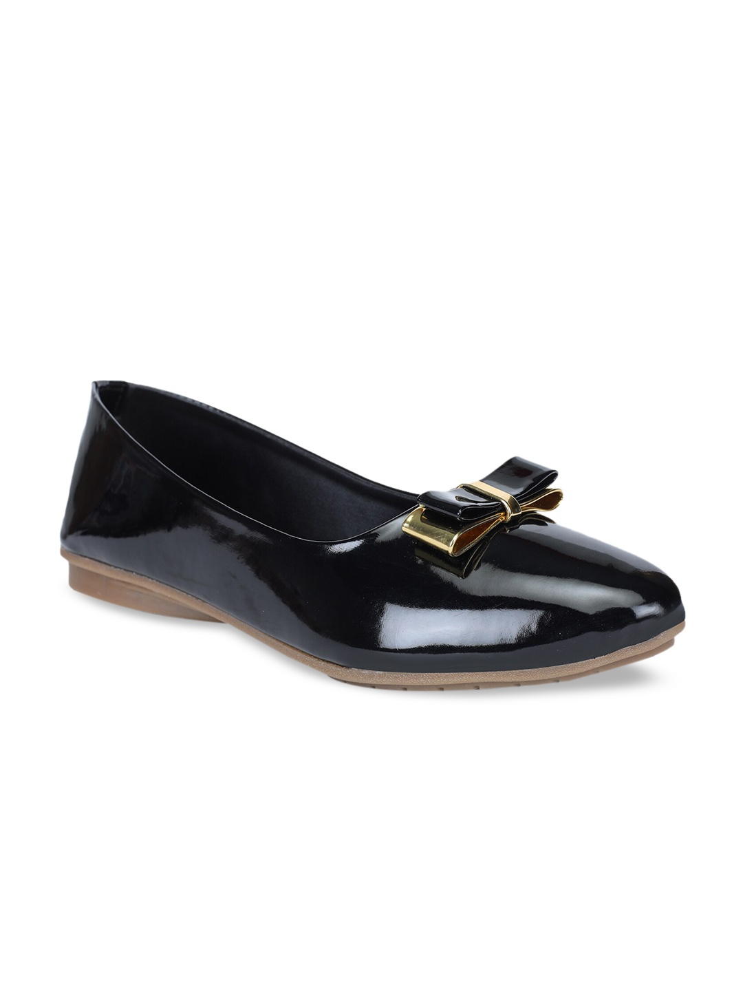 

WOMENS BERRY Women Black Ballerinas with Buckles Flats