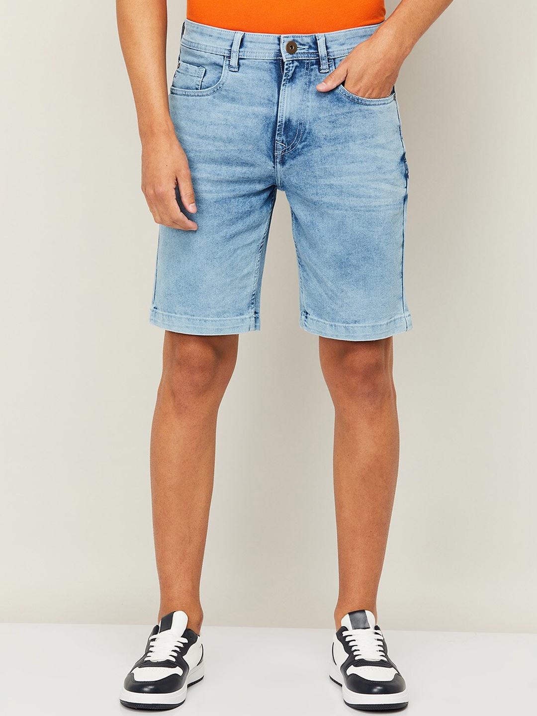 

Forca by Lifestyle Men Blue Washed Denim Shorts