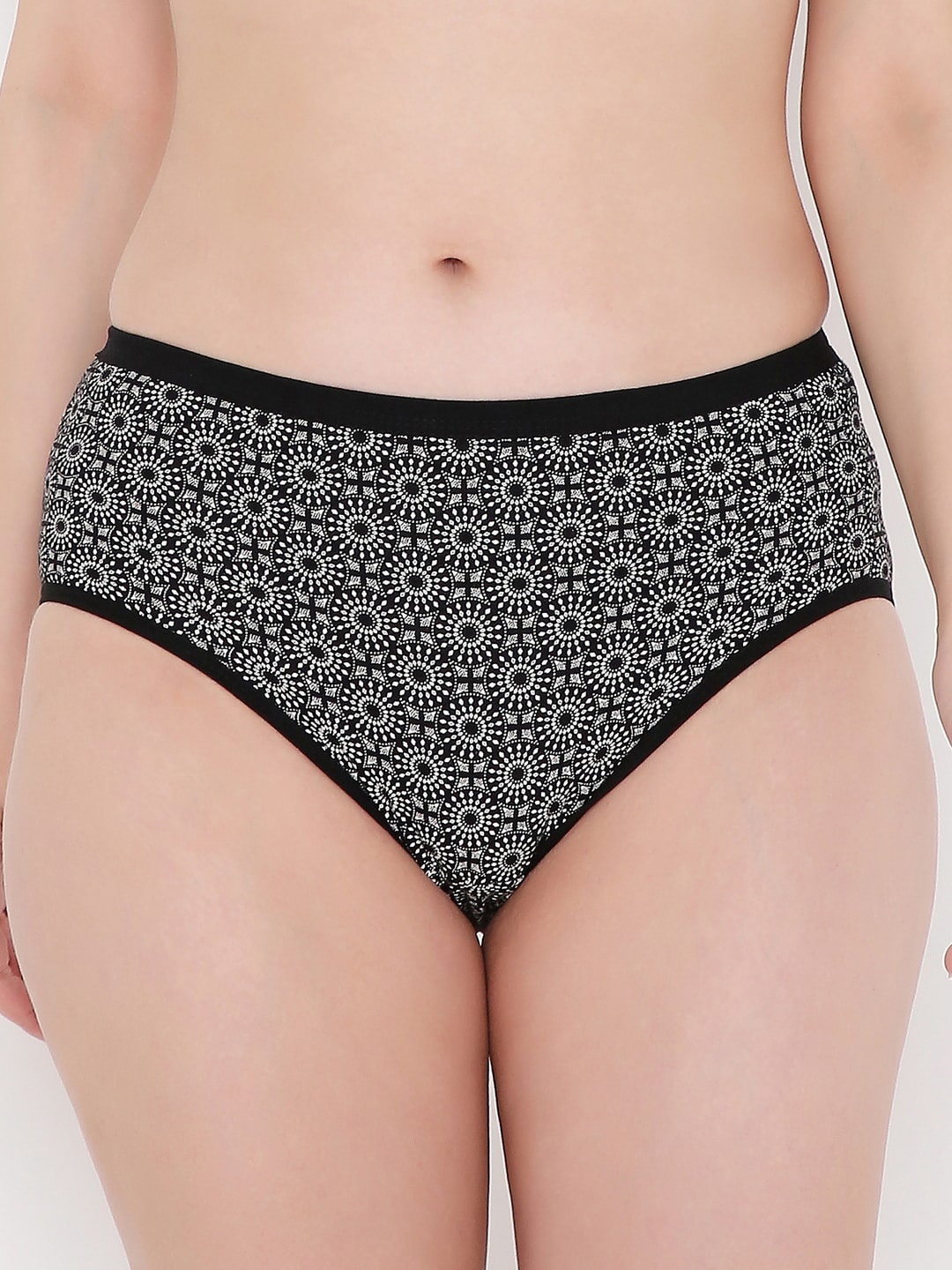 

Berrys Intimatess Women Black Printed Pure Cotton Hipster Briefs
