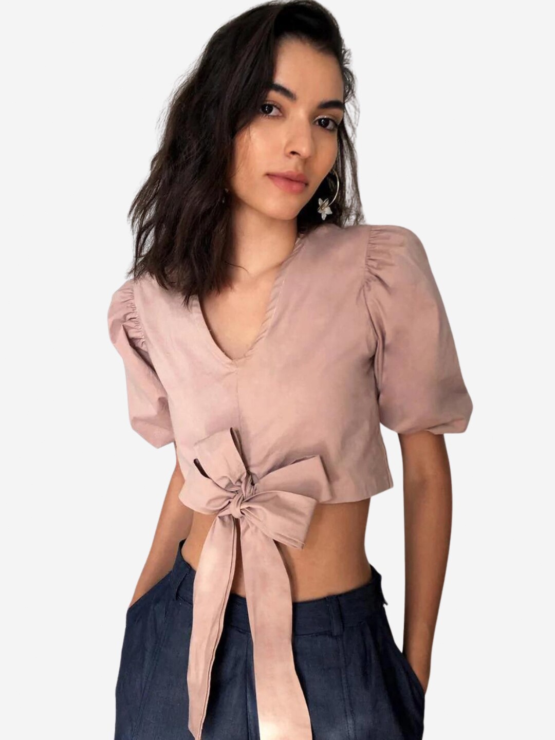 

Alaya By Stage3 Women Pink Solid Crop Top