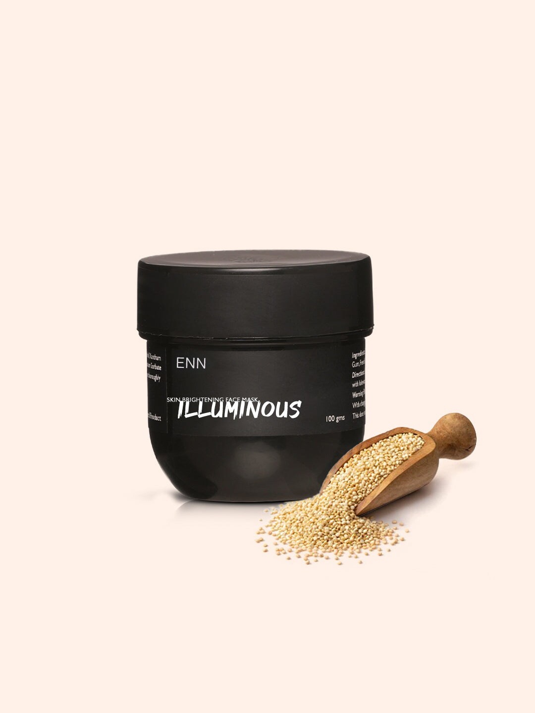 

ENN Illuminous Skin Brightening Face Mask with Ground Rice Powder & Kaolin Clay - 100 g, Black