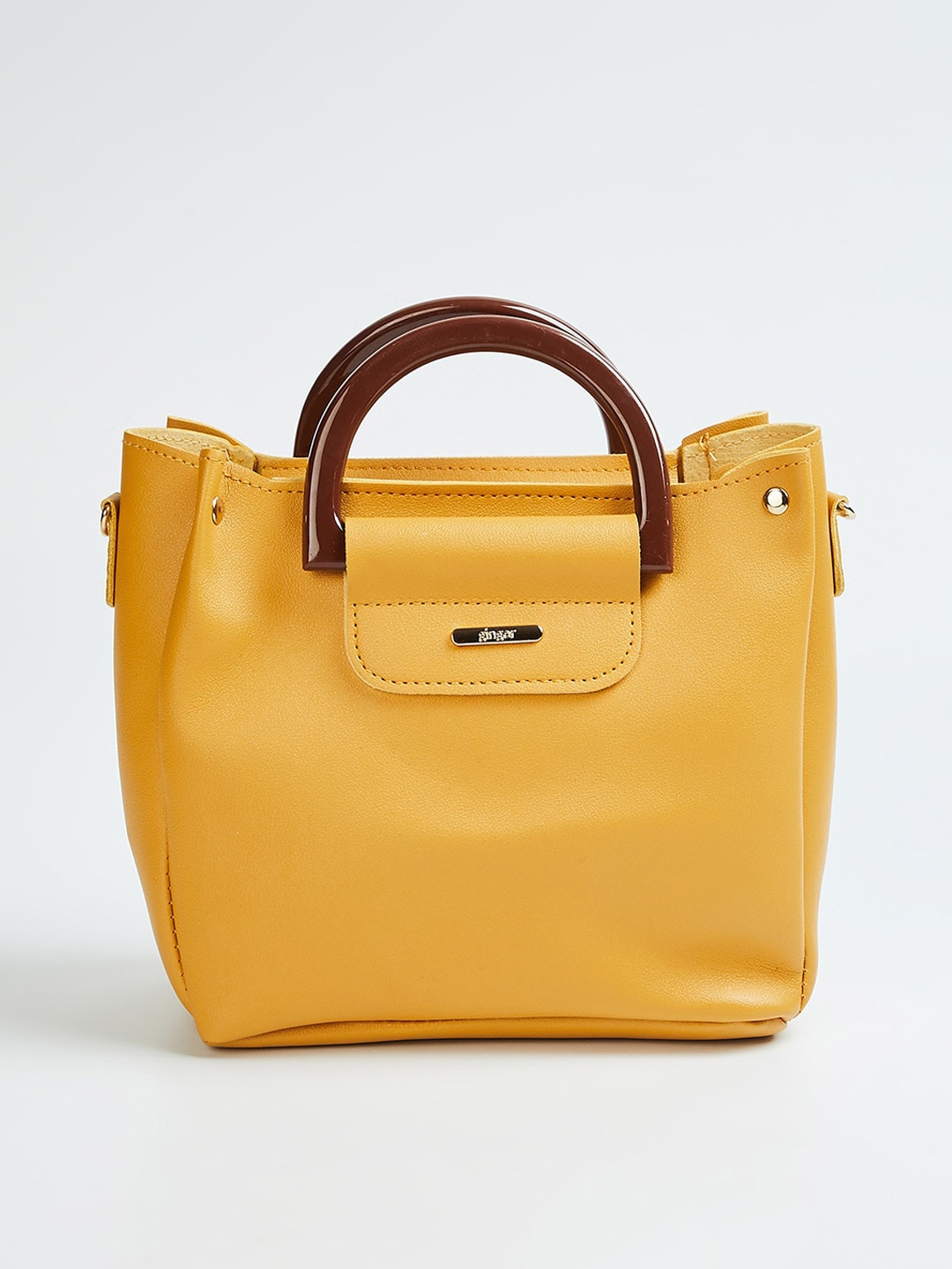 

Ginger by Lifestyle Yellow Structured Handheld Bag