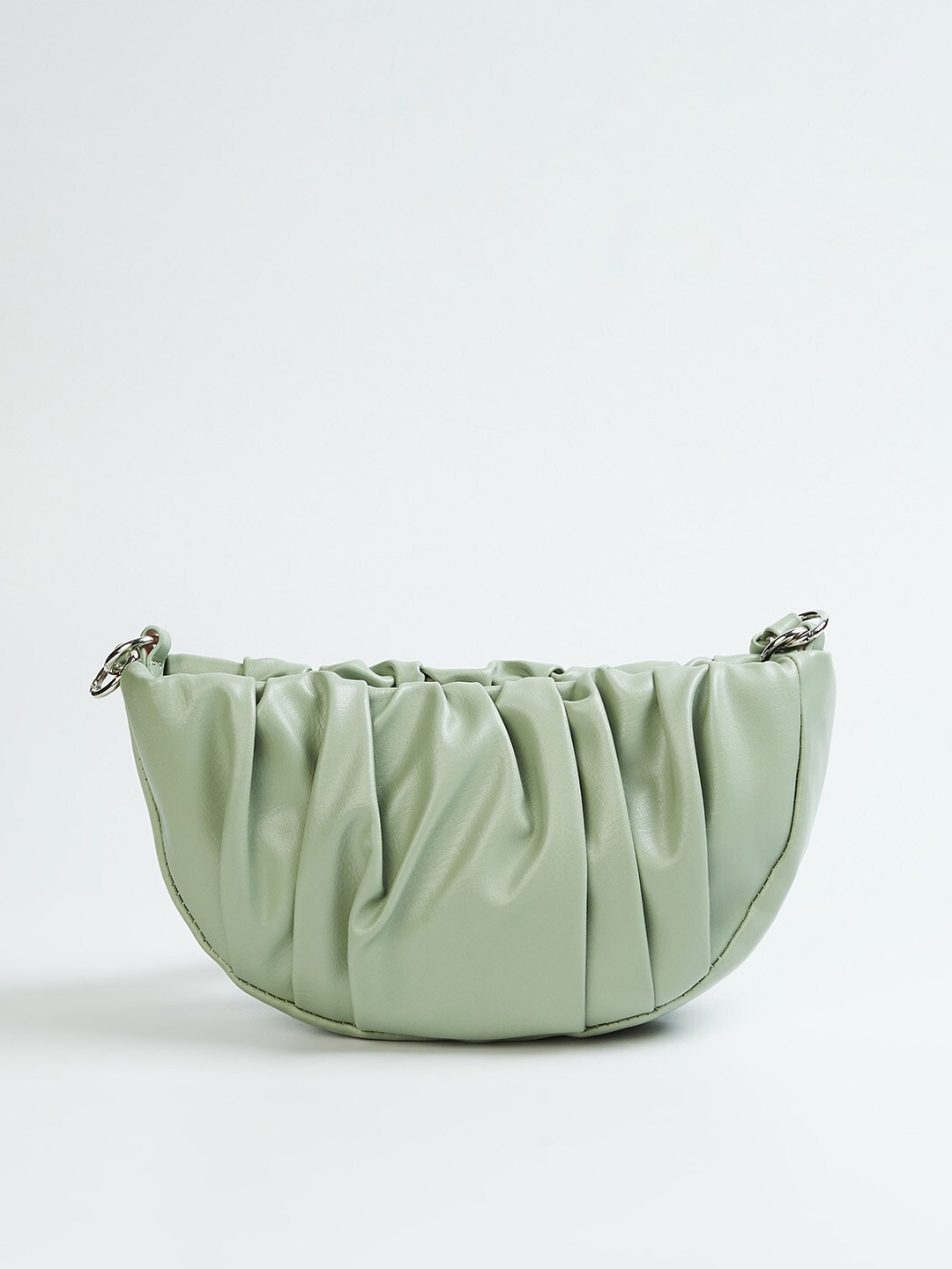 

Ginger by Lifestyle Green Structured Sling Bag with Bow Detail