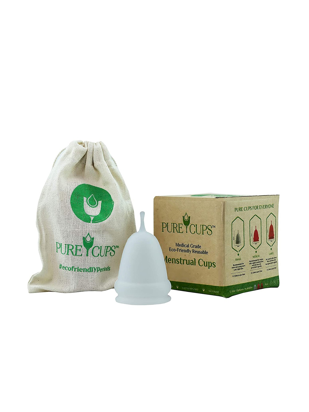 

Pure Cups Reusable Medium Size Menstrual Cup - Transparent