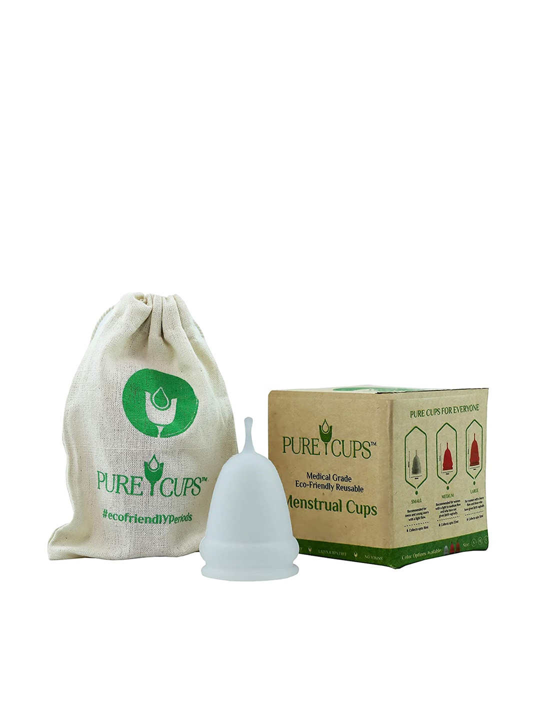 

Pure Cups Reusable Large Size Menstrual Cup - Transparent