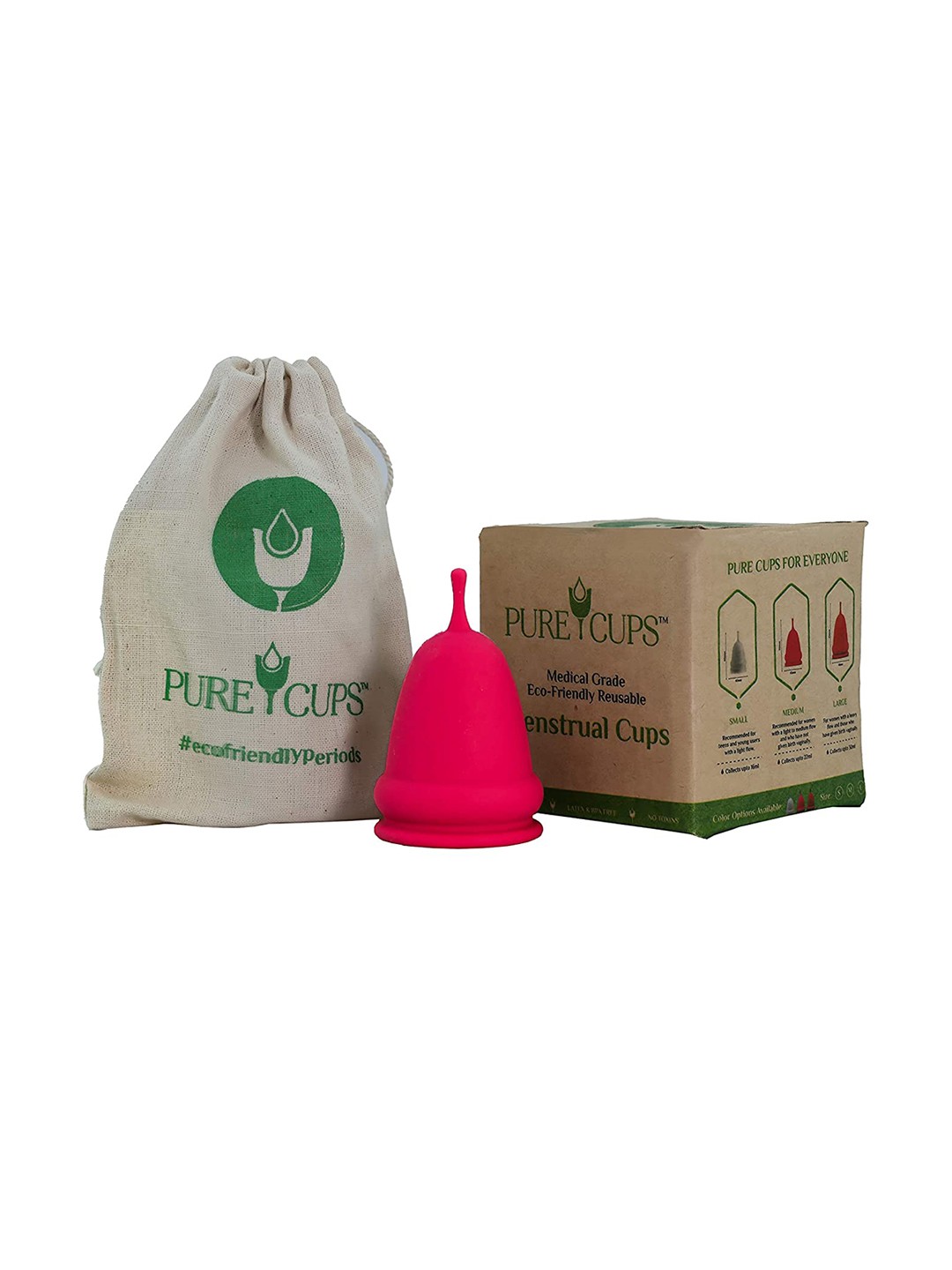 

Pure Cups Reusable Medium Size Menstrual Cup - Pink