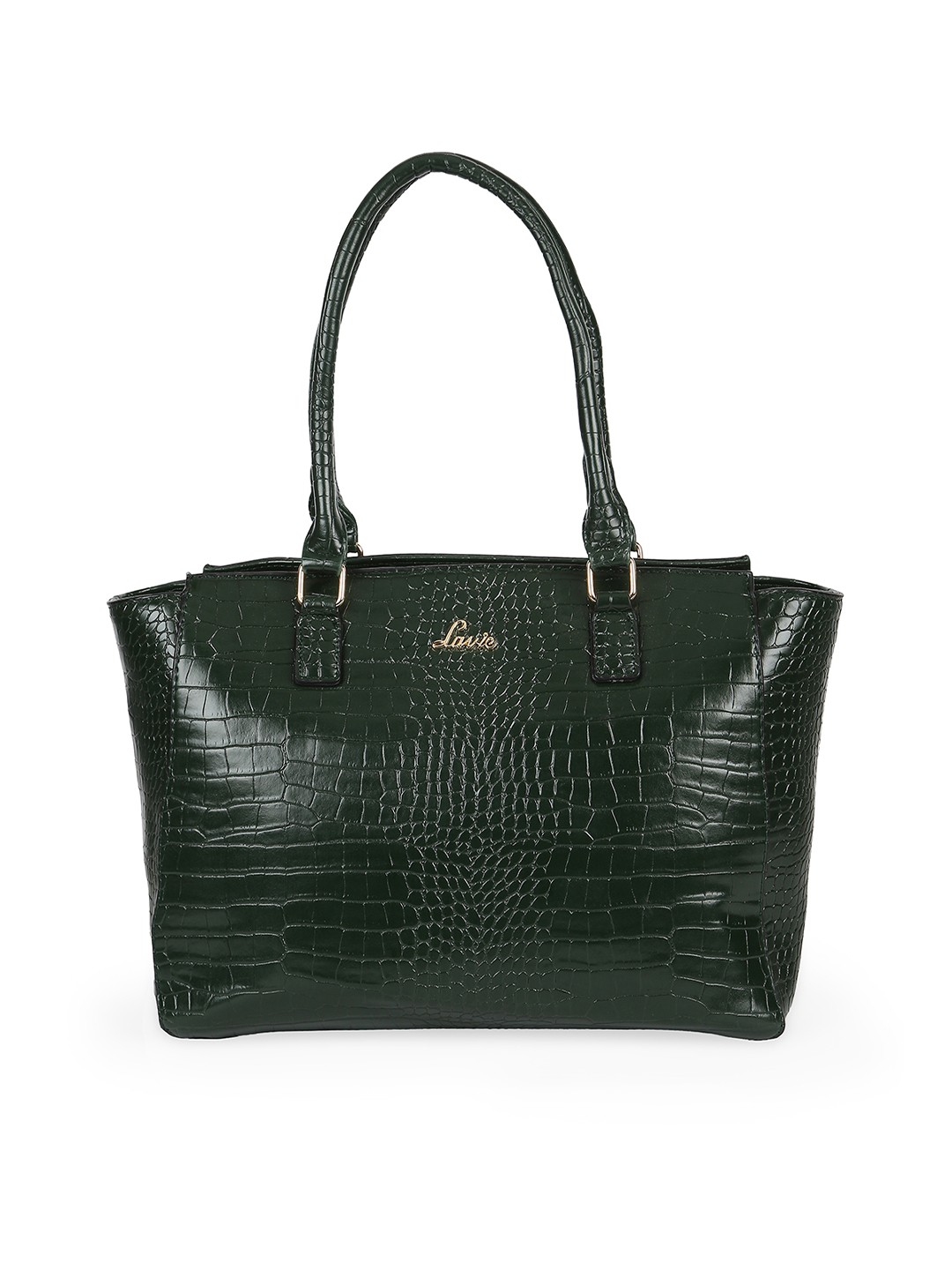 

Lavie Glossy Kaley Green Animal Textured Structured Handheld Bag
