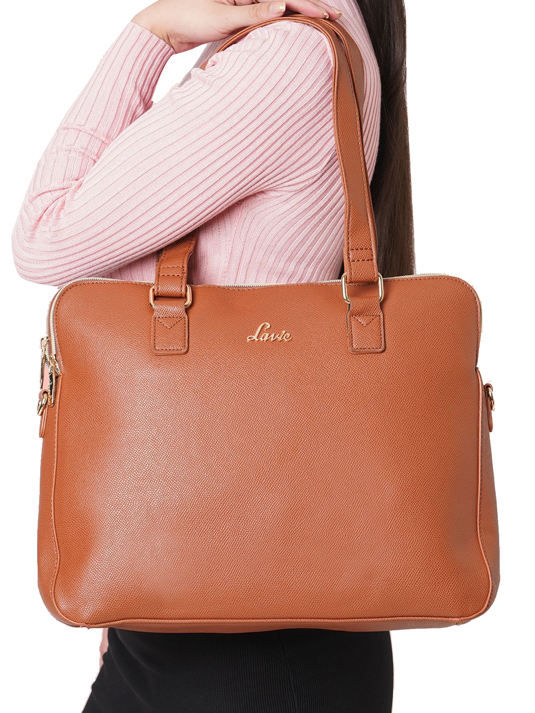 

Lavie Mento Brown Structured Shoulder Bag