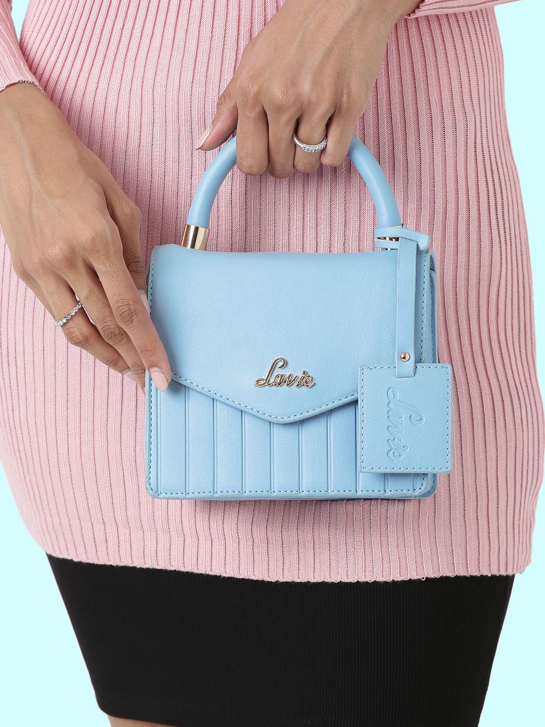 

Lavie Aura Women Blue Flap Satchel