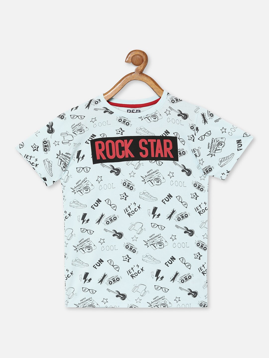 

R&B Boys Blue & billowing sail Biker Printed Applique T-shirt