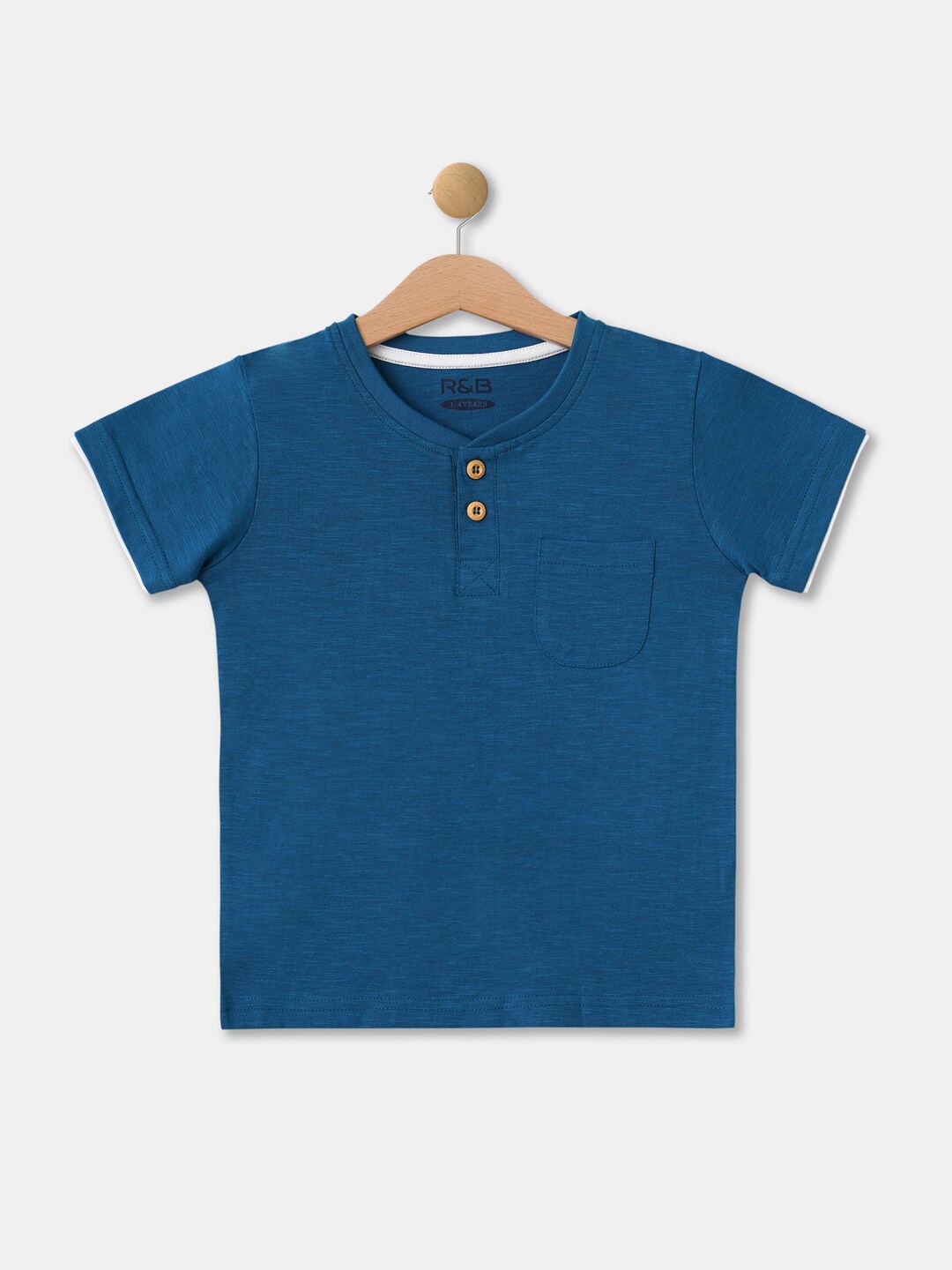 

R&B Boys Blue & dazzled blue Henley Neck T-shirt