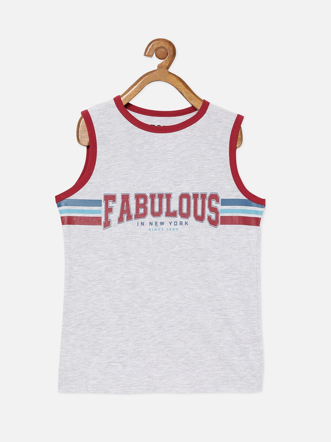 

R&B Boys Grey & christmas silver Striped Applique T-shirt