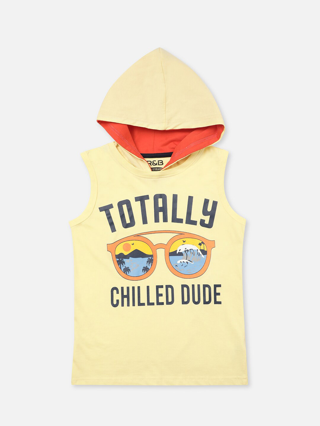 

R&B Boys Yellow Typography Printed Applique T-shirt
