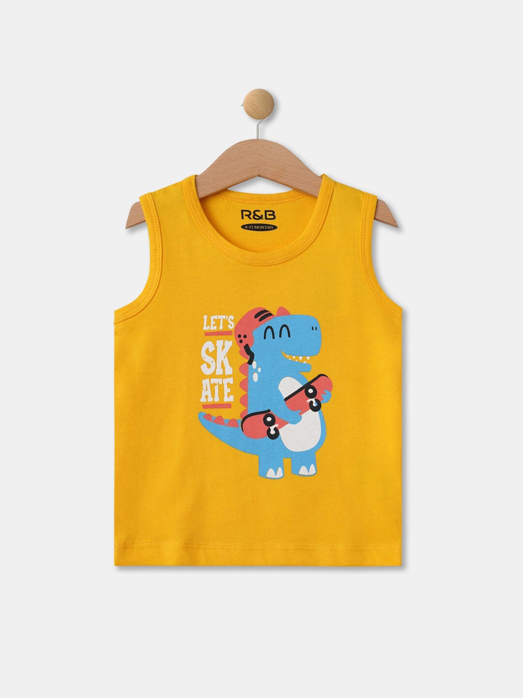 

R&B Boys Yellow & orange pepper Typography Printed Applique T-shirt