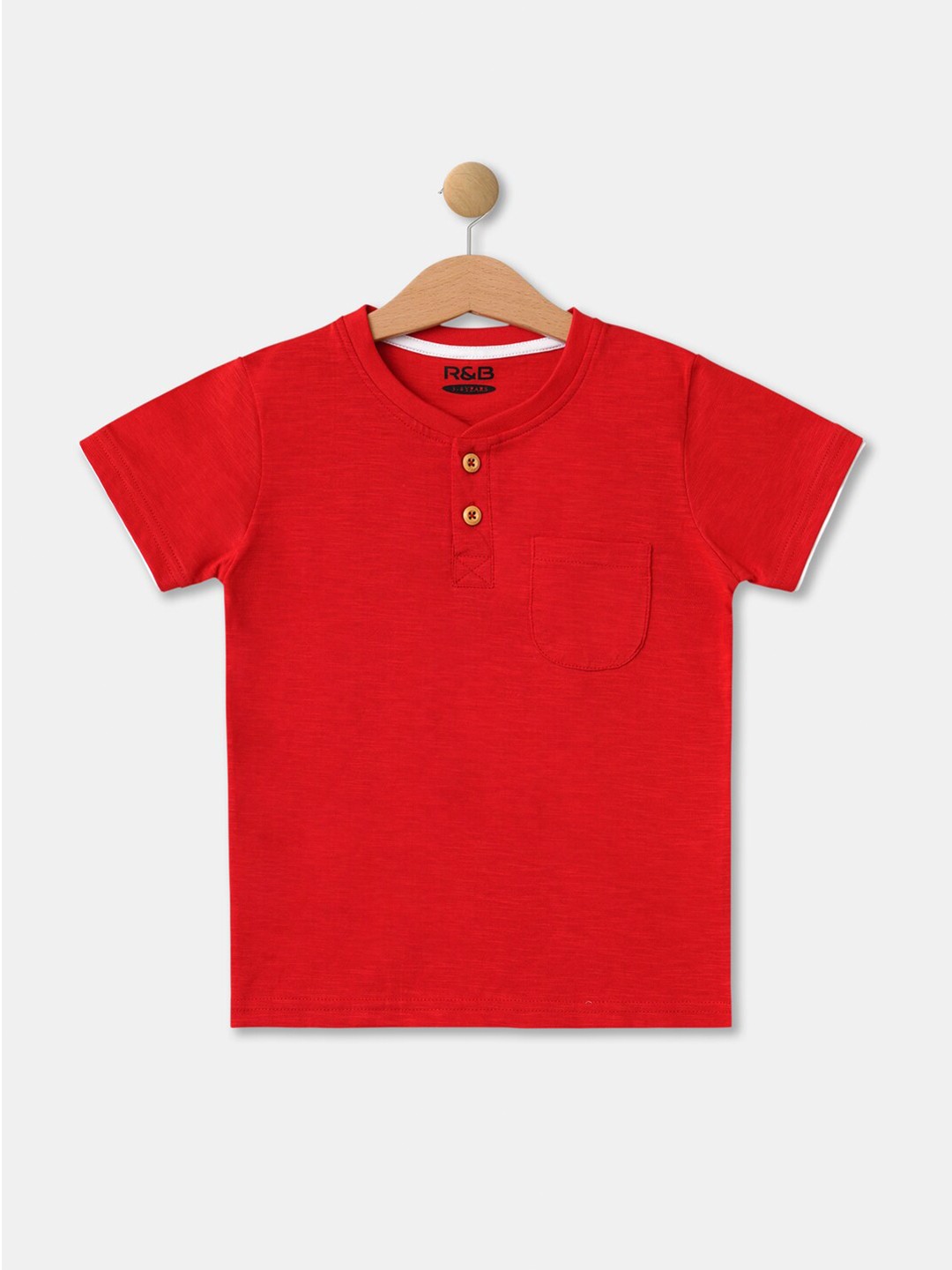 

R&B Boys Red & lava Raw Edge T-shirt