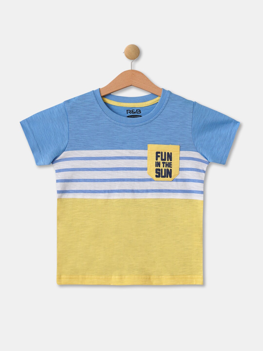 

R&B Boys Multicoloured & linden green Dyed T-shirt, Multi
