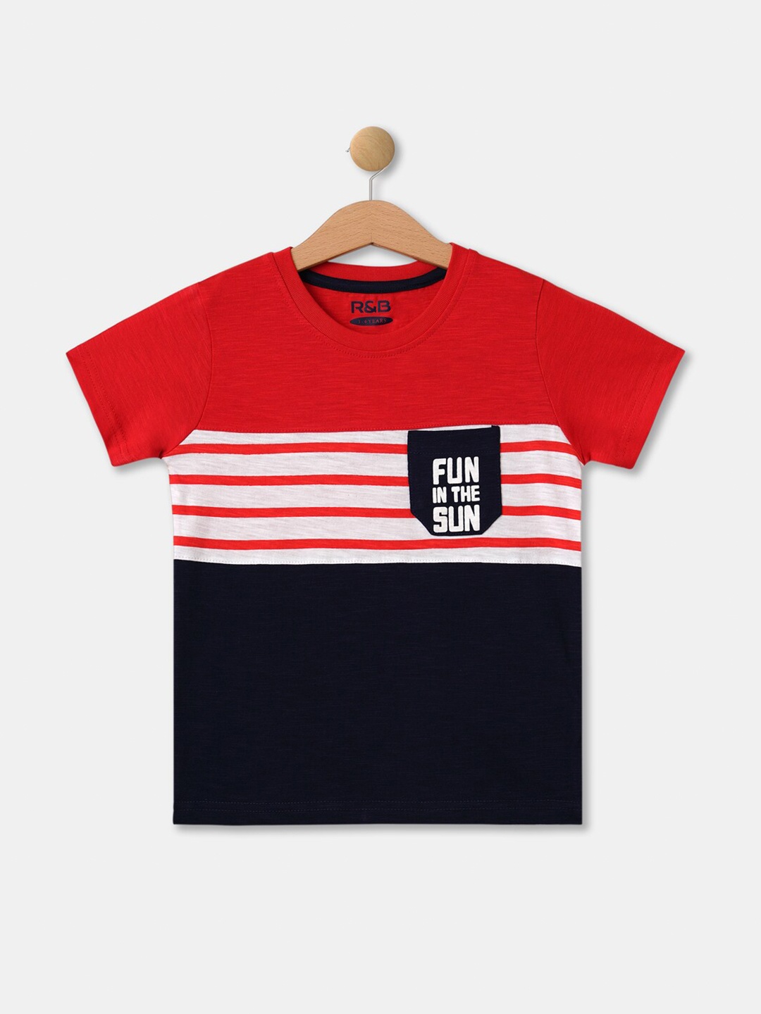 

R&B Boys Multicoloured Raw Edge T-shirt, Multi