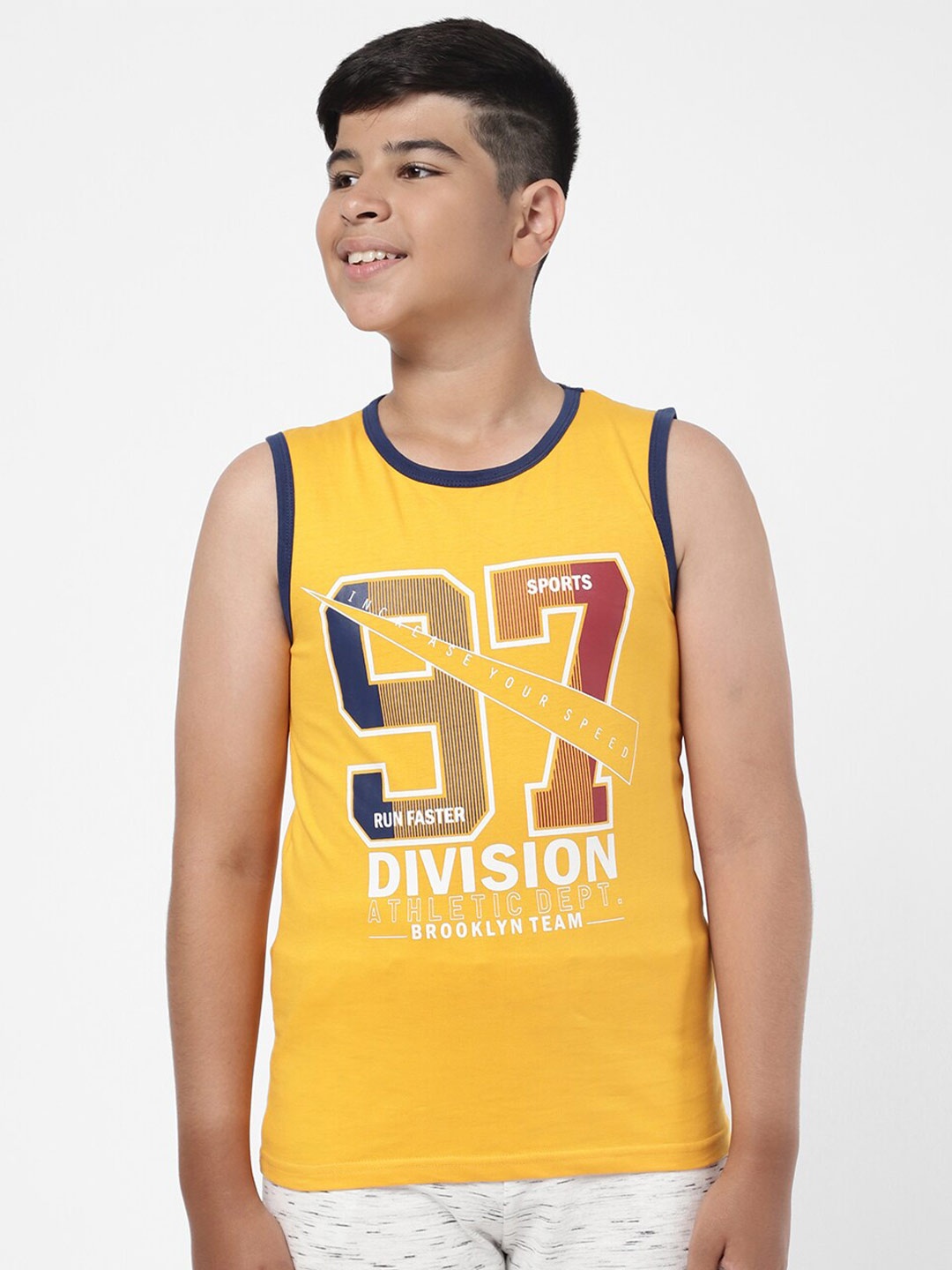 

R&B Boys Yellow Sports Printed Applique T-shirt