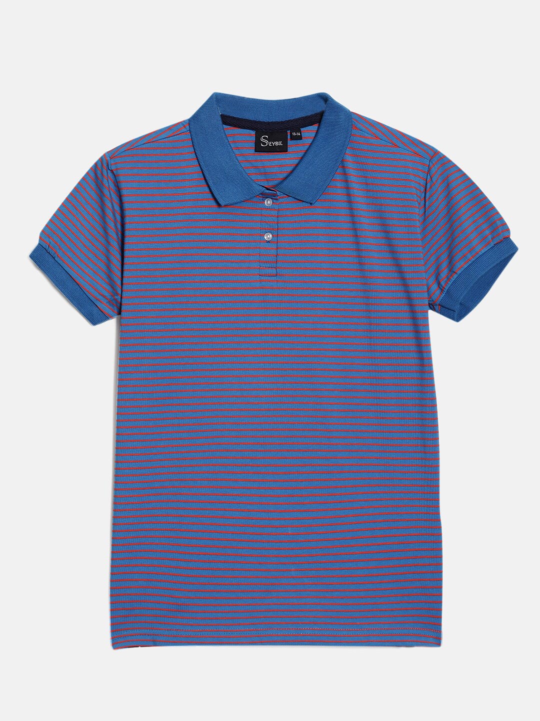 

SEYBIL Girls Blue Polo Collar Slim Fit T-shirt