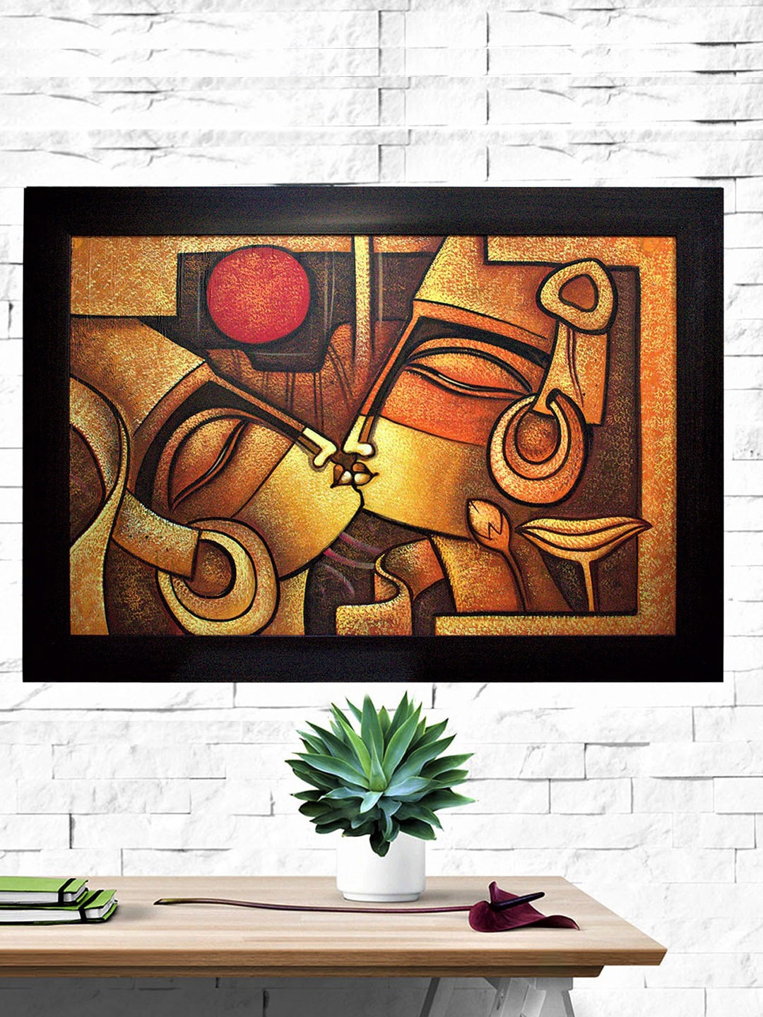 

Gallery99 Unisex Yellow & Red Abstract Painting Canvas Wall Art