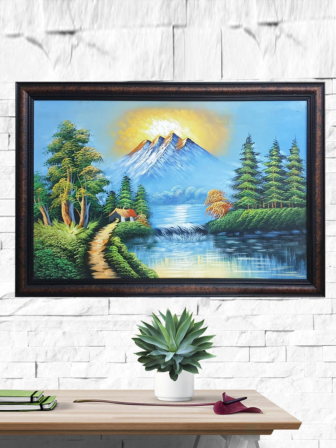 

Gallery99 Blue Sea Beauty Handmade Oil Painting Wall Art