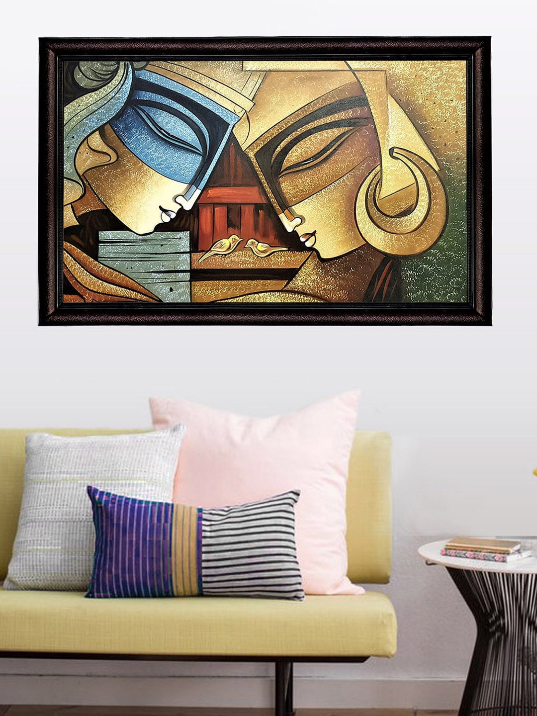 

Gallery99 Gold -Toned & Blue Printed Framed Wall Art