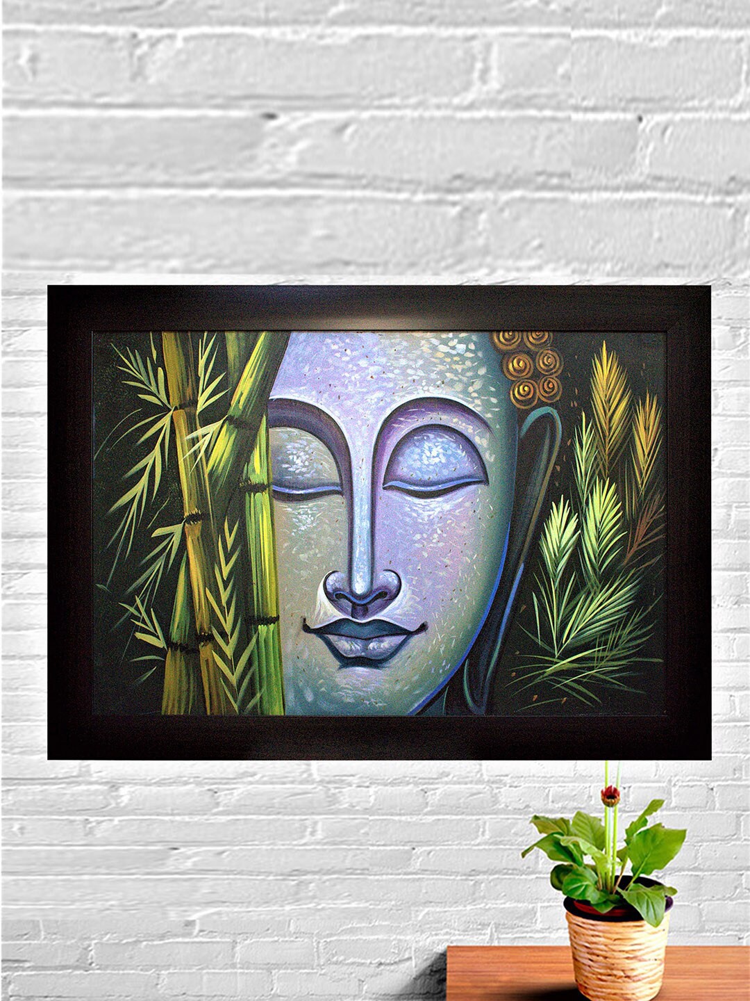 

Gallery99 Green Buddha Canvas Painting Frame Wall Art