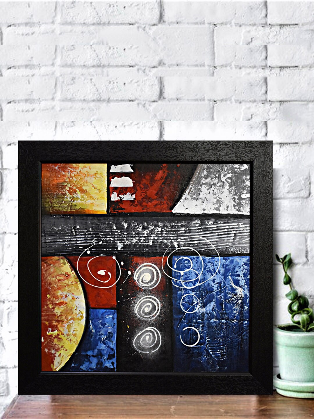 

Gallery99 Blue & Red Handmade Abstract Wall Art