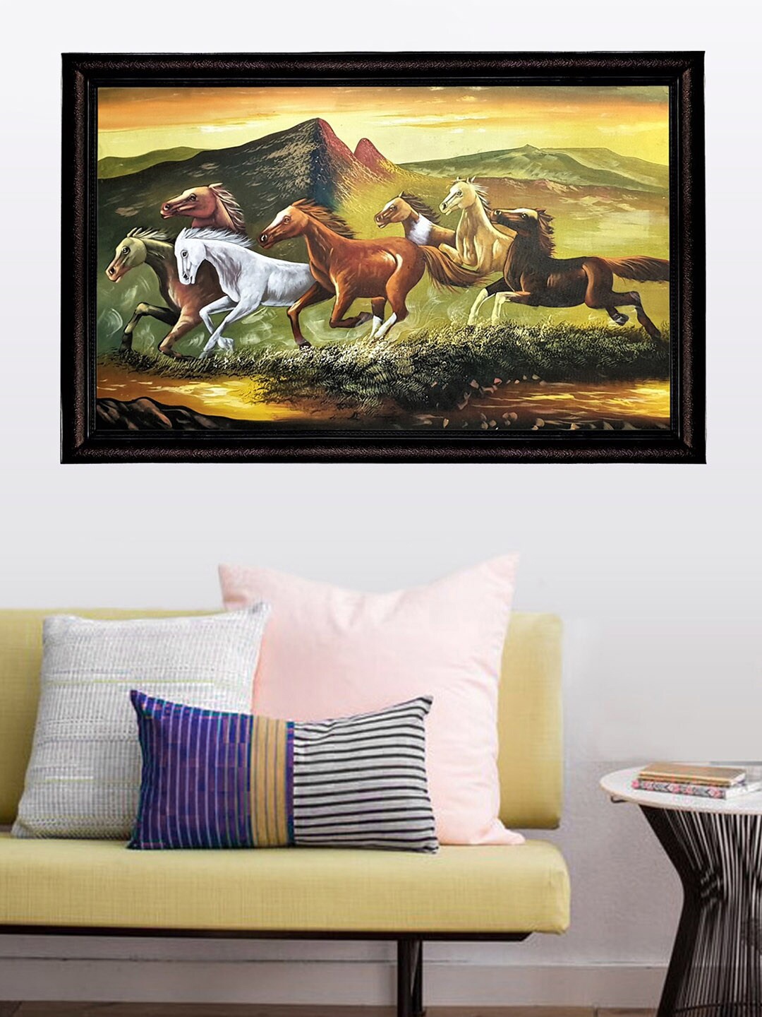 

Gallery99 Brown & Green Team Of Horses Handmade Oil Painting Wall Art, Multi