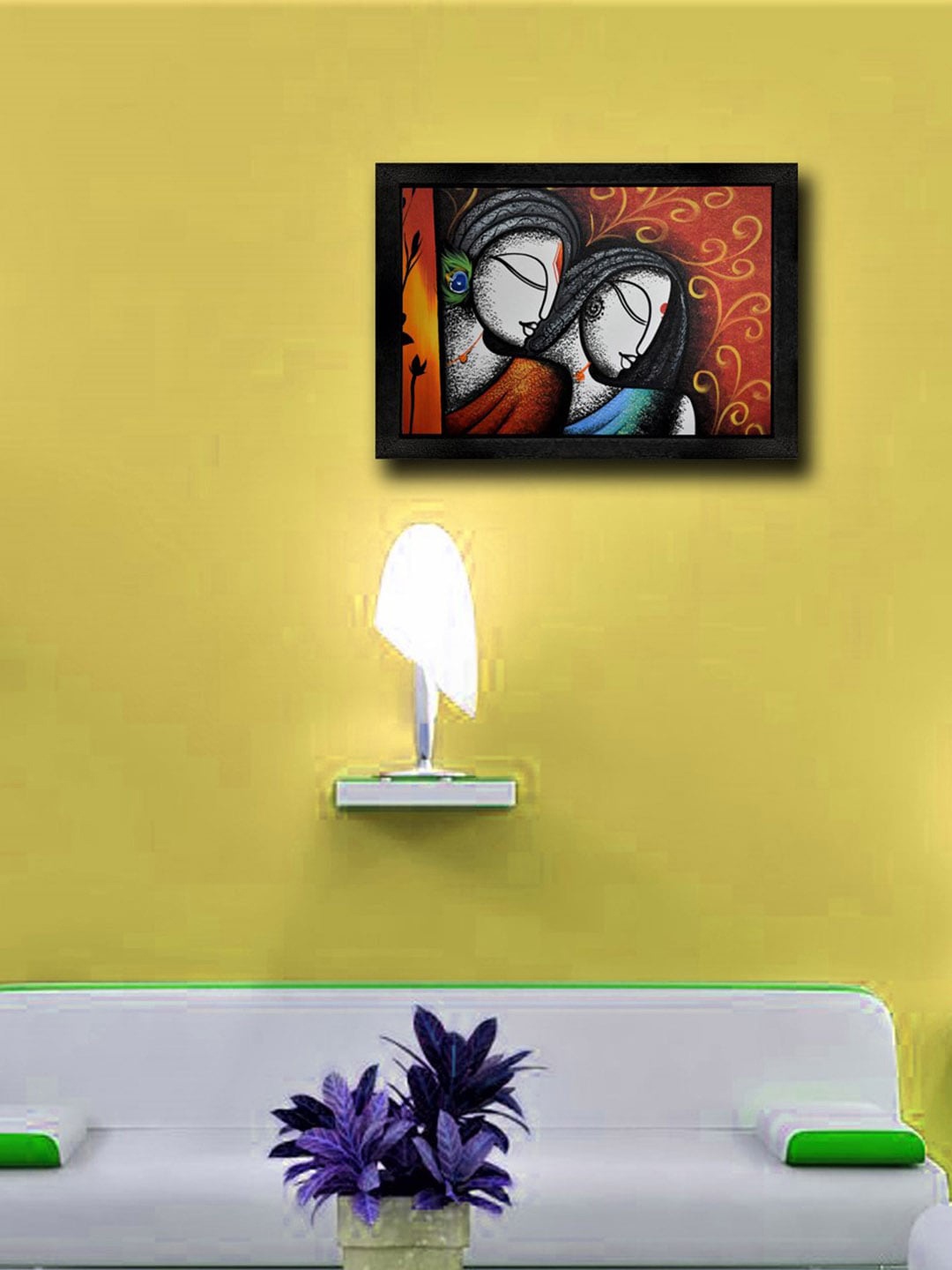 

Gallery99 Red & Black Handmade Radha Krishna Wall Art