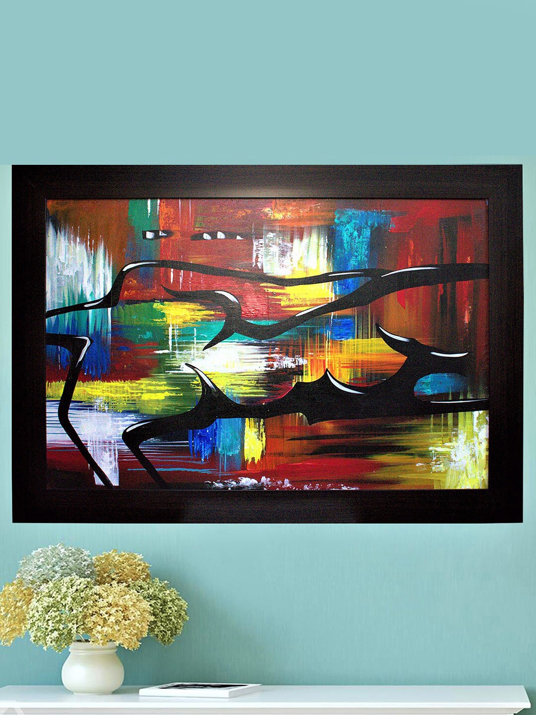 

Gallery99 Red Handmade Framed Oil Painting