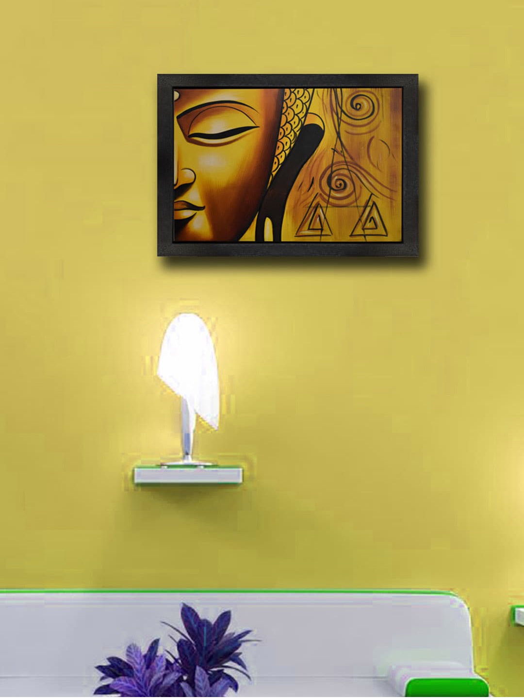 

Gallery99 Yellow & Black Handmade Half Buddha Face Wall Art