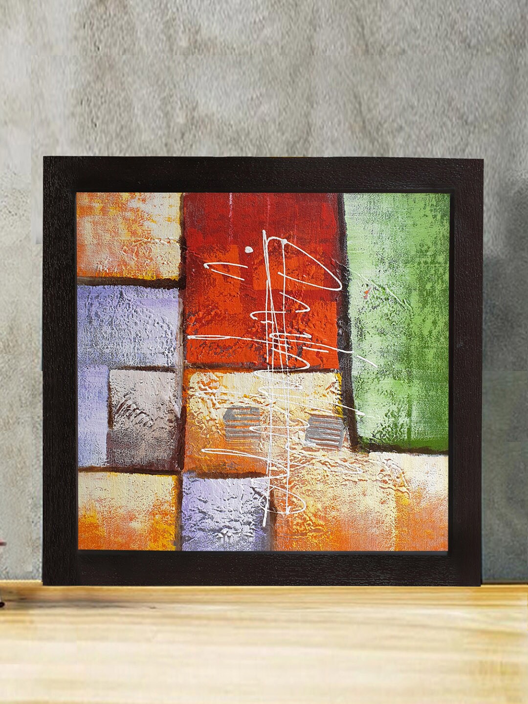 

Gallery99 Red & Green Handmade Abstract Wall Art