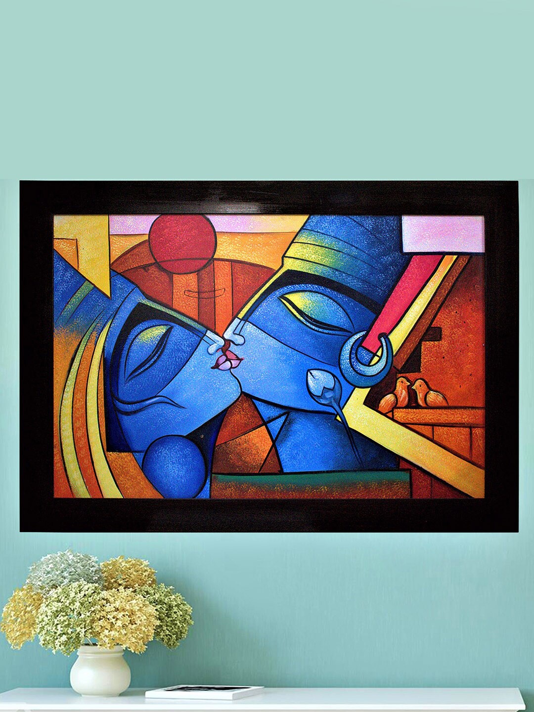 

Gallery99 Blue Handmade Framed Oil Painting